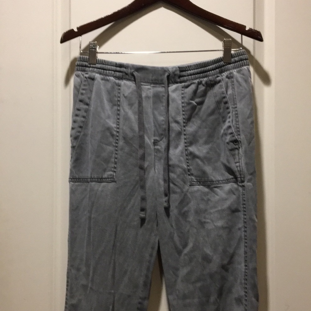 GAP womens drawstring elastic waistband joggers pockets pants size XS grey